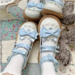 Scarpe kawaii lolita - fiocco e fibbia cuore
