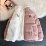 Giacca reversibile kawaii con ricamo – cappotto invernale