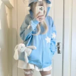 Giacca kawaii oversize con ali d'angelo