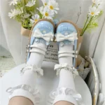 Scarpe kawaii lolita - fiocco e fibbia cuore
