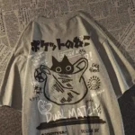 T-shirt oversize kawaii gatto giapponese