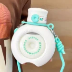 Bottiglia d'acqua kawaii 800ml - borraccia trasparente con cannuccia e doppia apertura