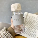 Bottiglia kawaii con cannuccia - borraccia portatile in plastica