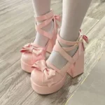 Scarpe kawaii vintage - fibbia stella e fiocco