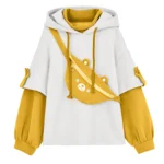 Hoodie oversize kawaii con borsa orsetto