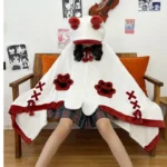 Mantello Kawaii Pipistrello in Pile - Poncho Invernale Anime con Cappuccio