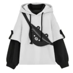 Hoodie oversize kawaii con borsa orsetto