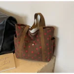 Borsa a spalla kawaii in velluto a coste - motivo frutta adorabile