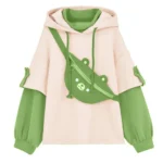 Hoodie oversize kawaii con borsa orsetto