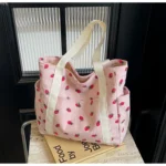 Borsa a spalla kawaii in velluto a coste - motivo frutta adorabile