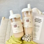 Bottiglia kawaii orso - bottiglia grande capacità con cannuccia