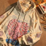 Hoodie Kawaii Pink Skeleton Y2K
