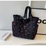 Borsa a spalla kawaii in velluto a coste - motivo frutta adorabile
